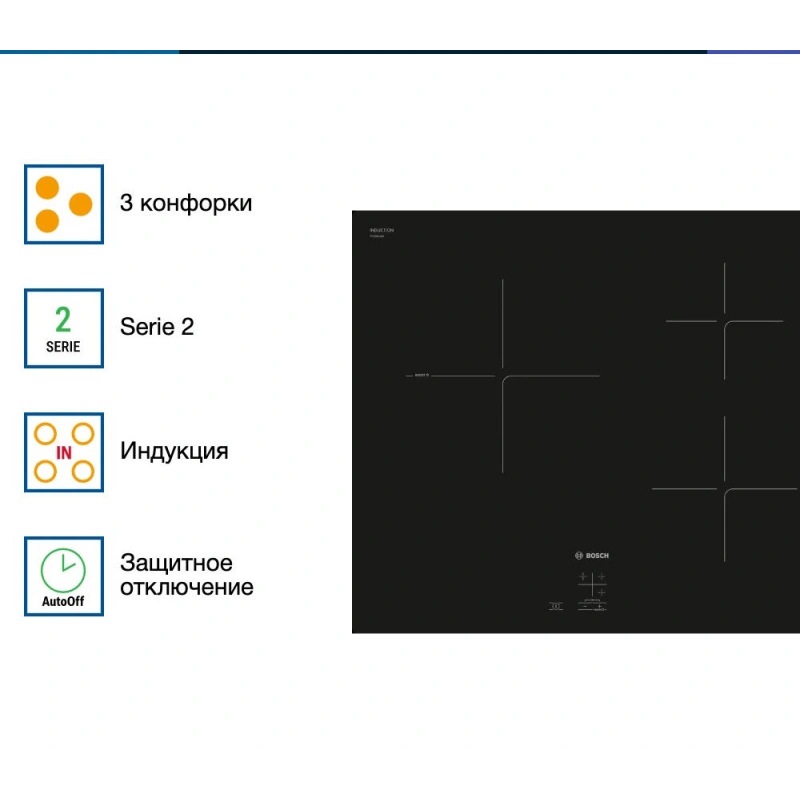 Индукционная варочная панель Bosch PUC61KAA5E